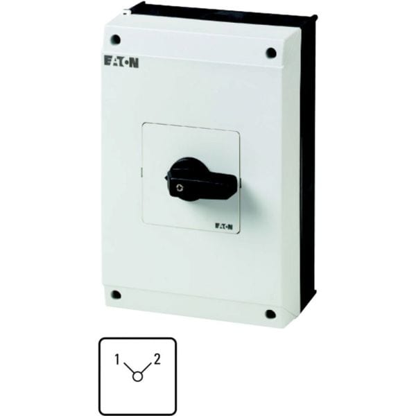 EATON - Umschalter, T5B, 63 A, Aufbau, 4 Baueinheit(en), Kontakte: 8, 90 °, rastend, ohne 0-Stellung, 1-2, Abwicklungs Nr. 8223