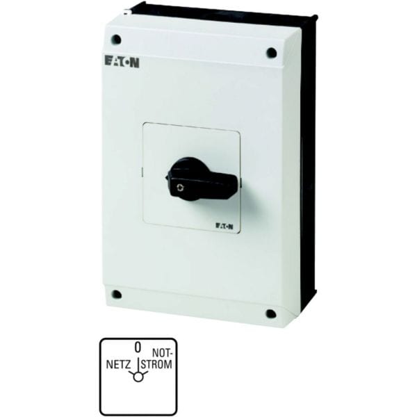 EATON - Umschalter, T5B, 63 A, Aufbau, 4 Baueinheit(en), Kontakte: 8, 60 °, rastend, mit 0-Stellung, Netz-0-Notstrom, Abwicklungs Nr. 8902