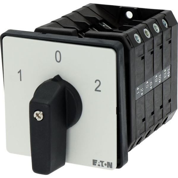 EATON - Umschalter, T5B, 63 A, Einbau, 4 Baueinheit(en), Kontakte: 8, 60 °, rastend, mit 0-Stellung, 1-0-2, Abwicklungs Nr. 8213
