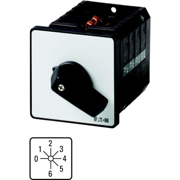 EATON - Stufenschalter, T5B, 63 A, Einbau, 4 Baueinheit(en), Kontakte: 6, 45 °, rastend, mit 0-Stellung, 0-6, Abwicklungs Nr. 8244
