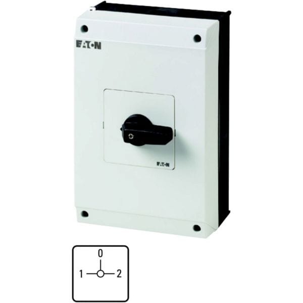 EATON - Umschalter, T5B, 63 A, Aufbau, 4 Baueinheit(en), Kontakte: 8, 90 °, rastend, mit 0-Stellung, 1-0-2, Abwicklungs Nr. 8294