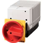 EATON - Hauptschalter, T5B, 63 A, Zwischenbau, 8 Baueinheit(en), 16-polig, NOT-AUS-Funktion, mit rotem Drehgriff und gelbem Sperrkranz