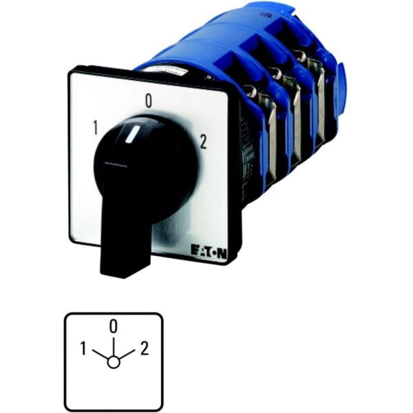 EATON - Umschalter, T6, 150 A, Einbau, 3 Baueinheit(en), Kontakte: 9, 60 °, rastend, mit 0-Stellung, 1-0-2, Abwicklungs Nr. 8212