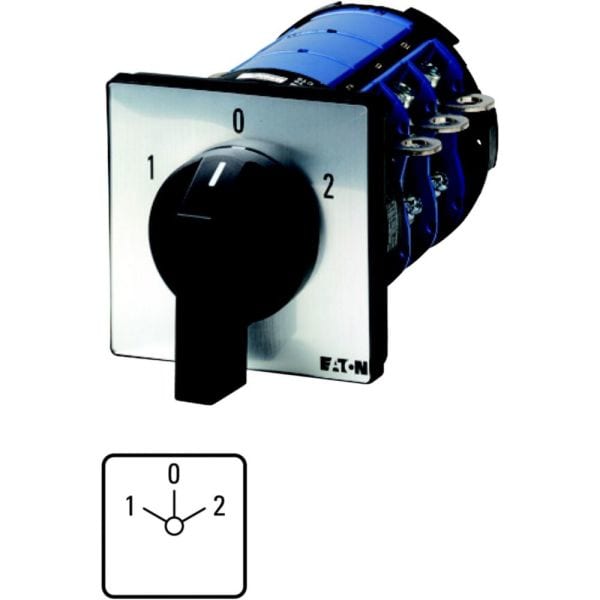 EATON - Umschalter, T8, 315 A, Einbau, 3 Baueinheit(en), Kontakte: 9, 60 °, rastend, mit 0-Stellung, 1-0-2, Abwicklungs Nr. 8212
