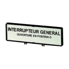 EATON - Träger mit Schild, verwendbar für T5, T5B, P3, 88 x 27 mm, beschriftet mit Standardtext ''Hauptschalter nur in 0-Stellung öffnen'', Sprache