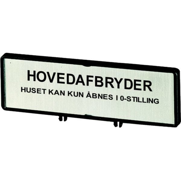 EATON - Träger mit Schild, verwendbar für T5, T5B, P3, 88 x 27 mm, beschriftet mit Standardtext ''Hauptschalter nur in 0-Stellung öffnen'', Sprache 