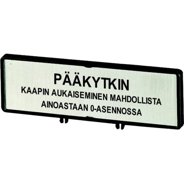 EATON - Träger mit Schild, verwendbar für T0, T3, P1, 48 x 17 mm, beschriftet mit Standardtext ''Hauptschalter nur in 0-Stellung öffnen'', Sprache f
