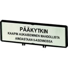 EATON - Träger mit Schild, verwendbar für T0, T3, P1, 48 x 17 mm, beschriftet mit Standardtext ''Hauptschalter nur in 0-Stellung öffnen'', Sprache f