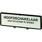 EATON - Träger mit Schild, verwendbar für T5, T5B, P3, 88 x 27 mm, beschriftet mit Standardtext ''Hauptschalter nur in 0-Stellung öffnen'', Sprache