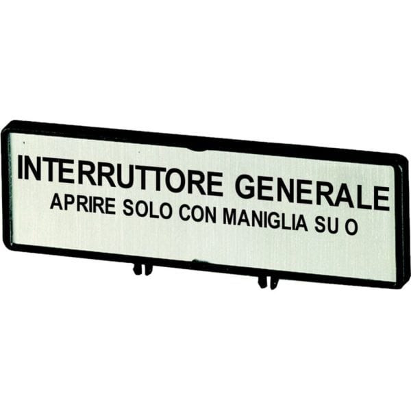 EATON - Träger mit Schild, verwendbar für T0, T3, P1, 48 x 17 mm, beschriftet mit Standardtext ''Hauptschalter nur in 0-Stellung öffnen'', Sprache i
