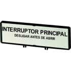 EATON - Träger mit Schild, verwendbar für T0, T3, P1, 48 x 17 mm, beschriftet mit Standardtext ''Hauptschalter nur in 0-Stellung öffnen'', Sprache p