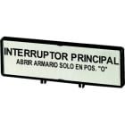 EATON - Träger mit Schild, verwendbar für T0, T3, P1, 48 x 17 mm, beschriftet mit Standardtext ''Hauptschalter nur in 0-Stellung öffnen'', Sprache s
