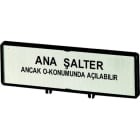EATON - Träger mit Schild, verwendbar für T5, T5B, P3, 88 x 27 mm, beschriftet mit Standardtext ''Hauptschalter nur in 0-Stellung öffnen'', Sprache