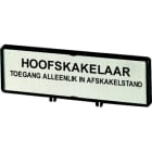 EATON - Träger mit Schild, verwendbar für T5, T5B, P3, 88 x 27 mm, beschriftet mit Standardtext ''Hauptschalter nur in 0-Stellung öffnen'', Sprache