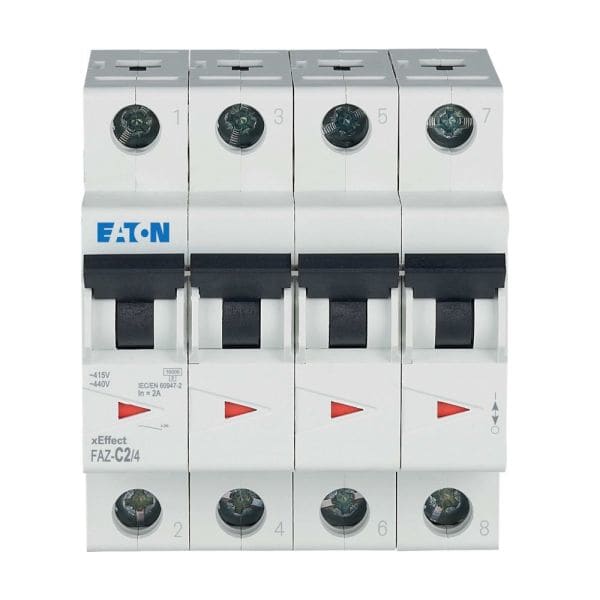 EATON - Leitungsschutzschalter, 2 A, 4p, Charakteristik: C