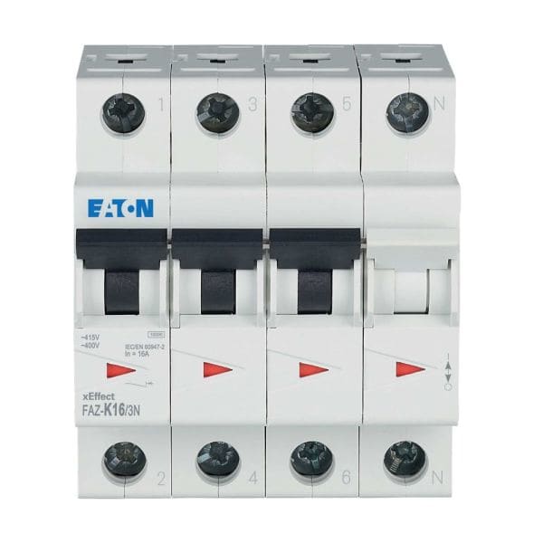 EATON - Leitungsschutzschalter, 16 A, 3p+N, Charakteristik: K