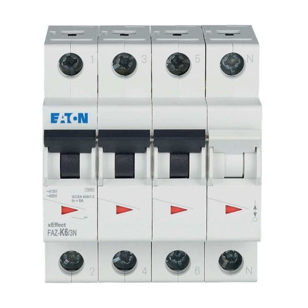 EATON - Leitungsschutzschalter, 6 A, 3p+N, Charakteristik: K
