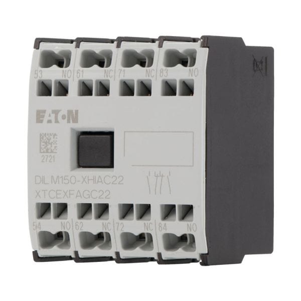 EATON - Hilfsschalterbaustein, 4-polig, Ith= 16 A, 2 S, 2 Ö, Frontbefestigung, Federzugklemmen, DILMC40 - DILMC150, XHIA