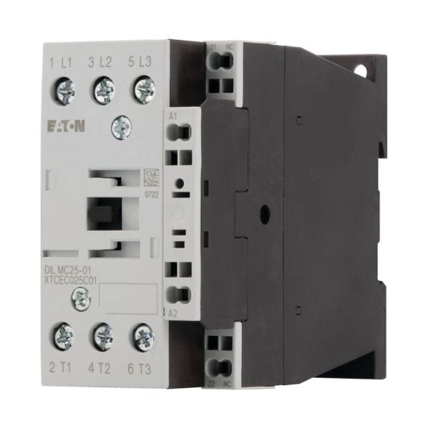 EATON - Leistungsschütz, 3-polig, 380 V 400 V 11 kW, 1 Ö, RDC 24: 24 - 27 V DC, Gleichstrombetätigung, Federzugklemmen