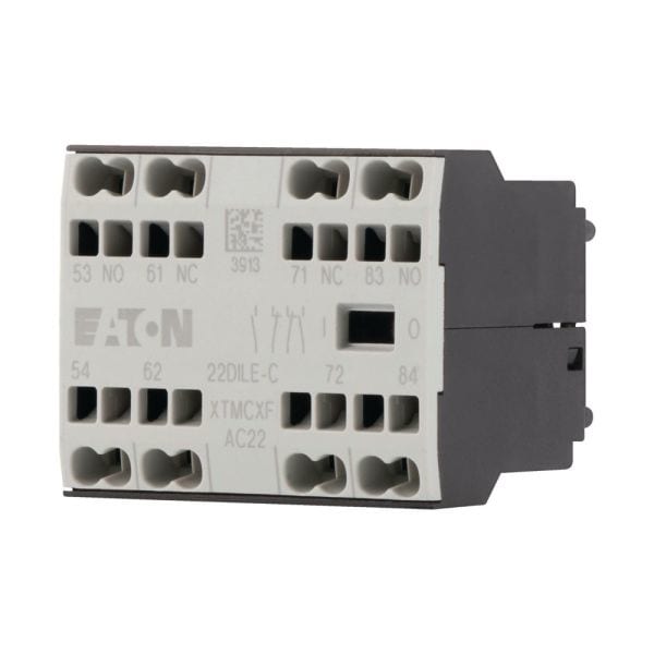 EATON - Hilfsschalterbaustein, 4-polig, 2 S, 2 Ö, Frontbefestigung, Federzugklemmen, DILE(E)M…-C, DILER…-C