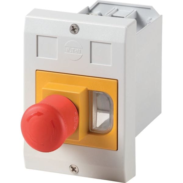 EATON - Isolierstoffgehäuse, E-PKZ0, H x B x T = 129 x 90 x 176 mm, Einbau, + NOT-AUS-Pilztaster