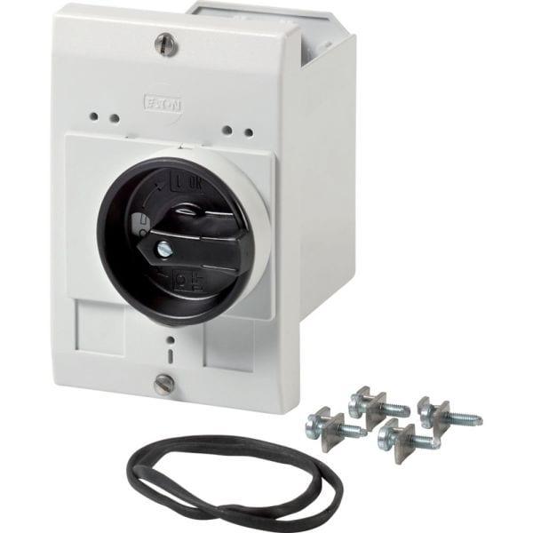EATON - Isolierstoffgehäuse, E-PKZ0, H x B x T = 129 x 85 x 124 mm, Einbau, Drehgriff schwarz/grau, IP55