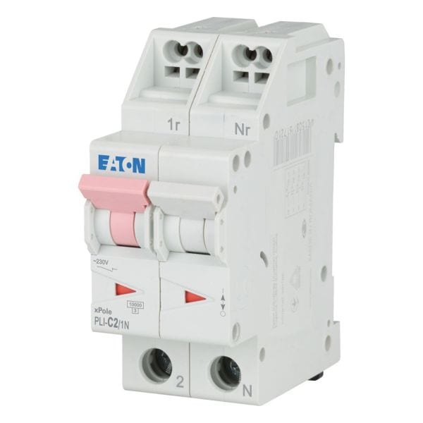 EATON - Leitungsschutzschalter mit Steckklemme, 2 A, 1p+N, Charakteristik: C