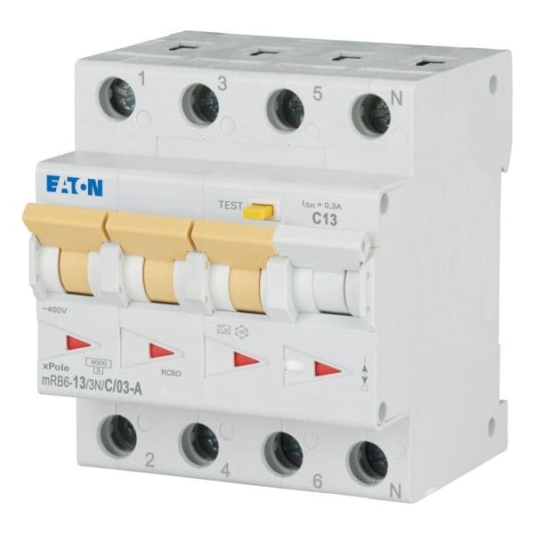 EATON - FI/LS-Kombinationsschalter, 13 A, 300 mA, C-LS-Char, 3N-polig, FI-Char: A