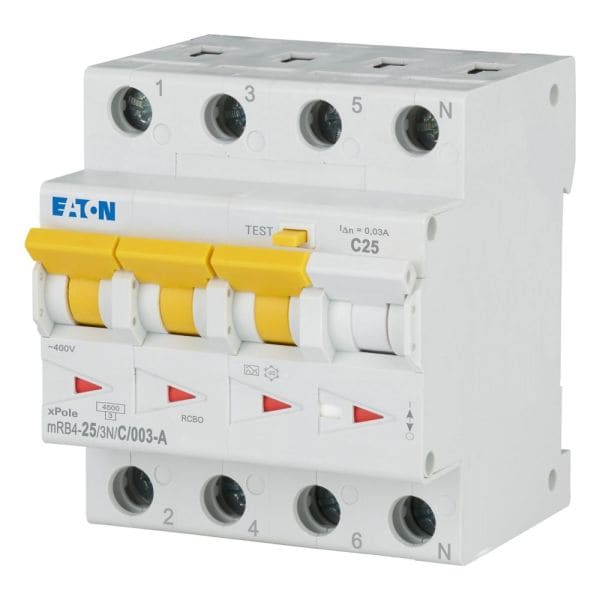 EATON - FI/LS-Kombischalter, 25 A, 30 mA, C-LS-Char, 3N-polig, FI-Char: A