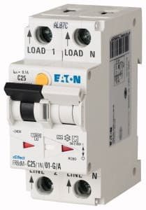 EATON - FI/LS-Kombischalter, 6 A, 100 mA, Leitungsschutzschalter Typ D Auslösecharakteristik, 1-phasig +N, Fehlerstromschutzschalter mit Auslösechar