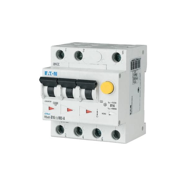 EATON - RCD/LS-Schalter-Kombischalter, 13 A, 30 mA, Leitungsschutzschalter Typ-D-Auslöseverhalten, 3 p, Fehlerstromschutzschalter,Auslösekennlinien: