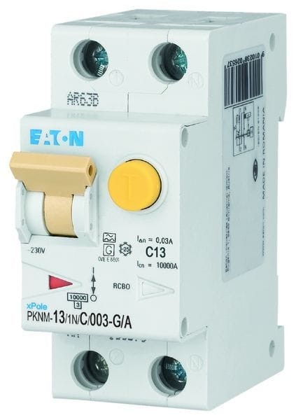 EATON - FI/LS-Kombischalter, 13 A, 30 mA, C-LS-Char, 1N-polig, FI-Char: G/A
