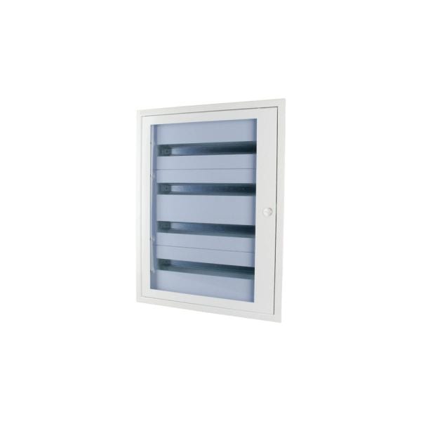 EATON - Unterputz/Hohlwand Flachverteiler mit Sichtfenster komplett, weiß, 24TE pro Reihe, 2 Reihen, Einbautiefe 100mm