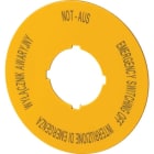 EATON - Schild, NOT-AUS, D = 60 mm, gelb, PL, EN, DE, IT