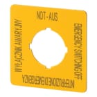 EATON - Schild, NOT-HALT, H x B = 50 x 50 mm, gelb, PL, EN, DE, IT