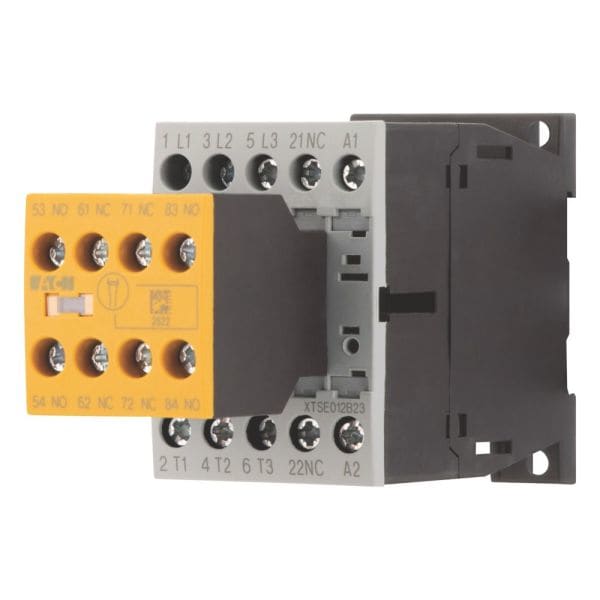 EATON - Sicherheitsschütz, 380 V 400 V: 5,5 kW, 2 S, 3 Ö, 110 V 50 Hz, 120 V 60 Hz, Wechselstrombetätigung, Schraubklemmen, mit Spiegelkontakt.