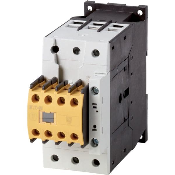 EATON - Sicherheitsschütz, 380 V 400 V: 30 kW, 2 S, 2 Ö, 110 V 50 Hz, 120 V 60 Hz, Wechselstrombetätigung, Schraubklemmen, mit Spiegelkontakt.