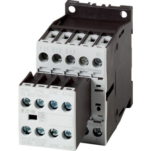 EATON - Leistungsschütz, 380 V 400 V 7,5 kW, 2 S, 2 Ö, 24 V DC, Gleichstrombetätigung, Schraubklemmen