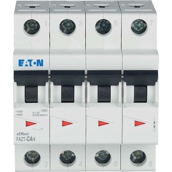 EATON - Leitungsschutzschalter, 4 A, 4p, Charakteristik: C