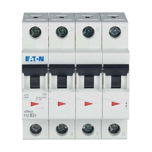 EATON - Leitungsschutzschalter, 3 A, 4p, Charakteristik: B