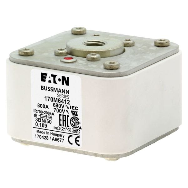 EATON - Sicherungseinsatz, superflink, 800 A, AC 690 V, 200 kA, size 3, aR, IEC, UL, einfacher Kennmelder
