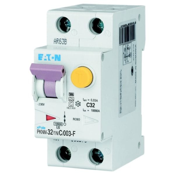 EATON - RCBO C 32 A 1 + N 30 mA Empfindlichkeit F