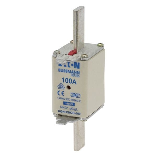 EATON - Sicherungsverbindung, LV, 100 A, AC 400 V, NH02, gL/gG, IEC, Doppelkennmelder, spannungsführende Grifflasche