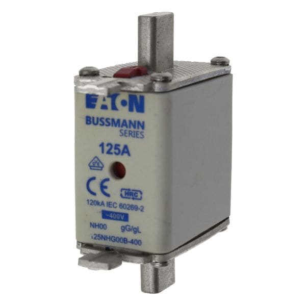 EATON - Sicherungsverbindung, LV, 125 A, AC 400 V, NH00, gL/gG, IEC, Doppelkennmelder, spannungsführende Grifflasche