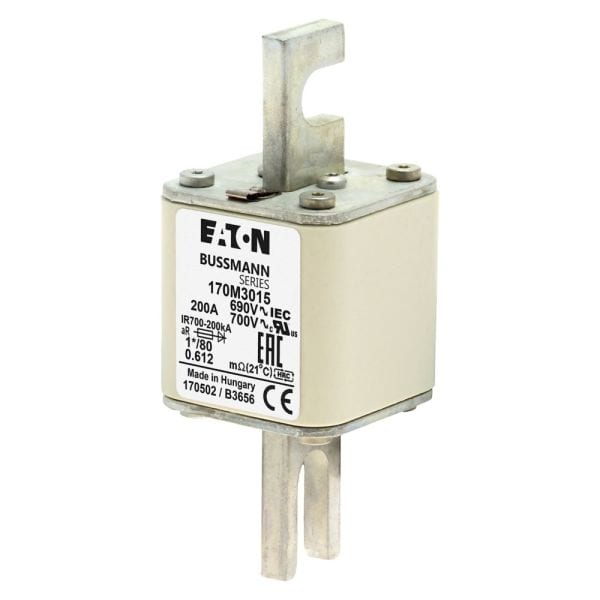 EATON - Sicherungseinsatz, superflink, 200 A, AC 690 V, 200 kA, compact DIN 1, 45 x 45 x 104 mm, aR, DIN, IEC, einfacher Kennmelder