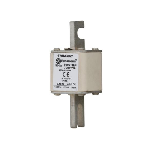 EATON - Sicherungseinsatz, superflink, 500 A, AC 690 V, 200 kA, compact DIN 1, 45 x 45 x 104 mm, aR, DIN, IEC, einfacher Kennmelder