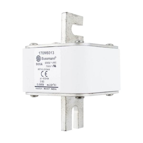 EATON - Sicherungseinsatz, superflink, 900 A, AC 690 V, 200 kA, DIN 3, 76 x 76 x 109 mm, aR, DIN, IEC, einfacher Kennmelder