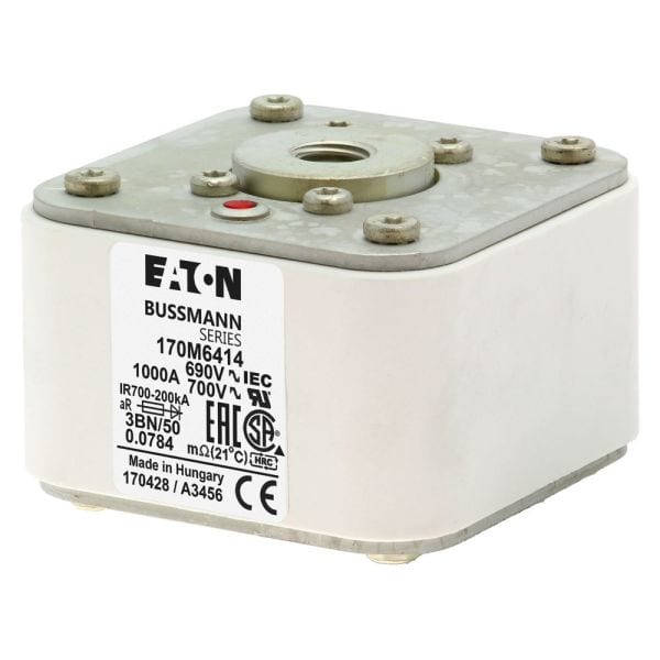 EATON - Sicherungseinsatz, superflink, 1000 A, AC 690 V, 200 kA, size 3, aR, IEC, UL, einfacher Kennmelder