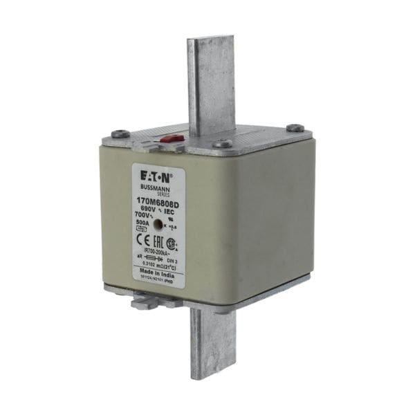 EATON - Sicherungseinsatz, superflink, 500 A, AC 690 V, 200 kA, DIN 3, aR, DIN, IEC, Kennmelder Typ T, spannungsführende Grifflasche
