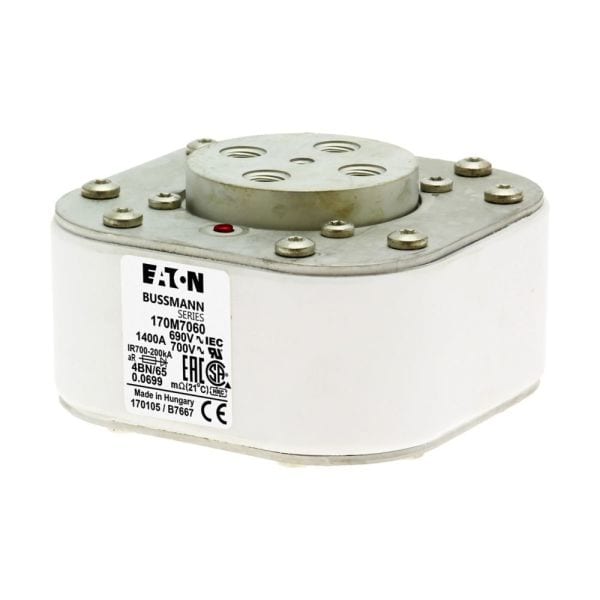 EATON - Sicherungseinsatz, superflink, 1400 A, AC 690 V, 200 kA, size 4, 67 x 105 x 105 mm, aR, IEC, einfacher Kennmelder